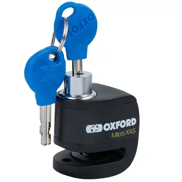 Antifurt Blocator Disc Frana Cu Alarma Moto Oxford Micro XA5 Alarm Disc Lock Otel Negru LK214 OXFORD Plată sigură