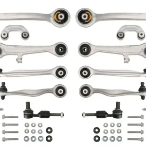 Cumpără online Set reparatie brate puntea fata FEBI pentru AUDI A4 B5, A6 C5; SKODA SUPERB I; VW PASSAT B5, PASSAT B5.5 1.6-4.2 11.94-03.08 FEBI
