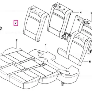 Backrest, fabric, right ANTHRAZIT - BMW Cel mai vândut