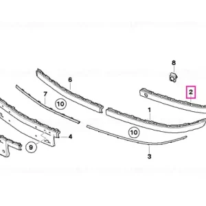 Bumper guard, painted, front right CODE - UNI/MET. - BMW Disponibil imediat