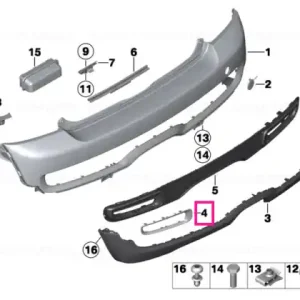 Frame, rear fog light, left GLANZSCHWARZ - BMW - Mini Ofertă limitată
