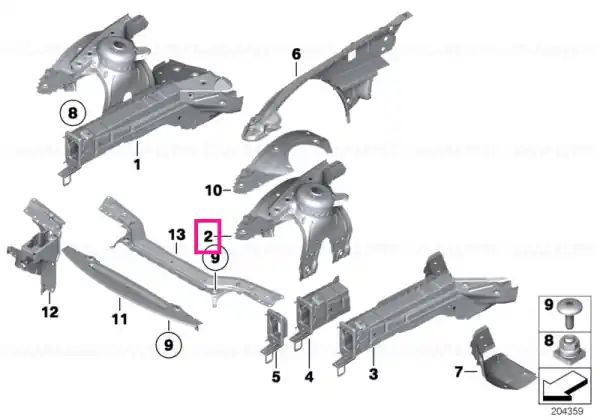 Mai ieftin Strut tower, front right - BMW