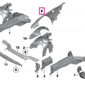 Doar azi Consolă suport nișă roată față-spate - BMW