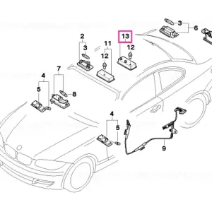 Interior light, rear ALASKAGRAU - BMW Plată securizată