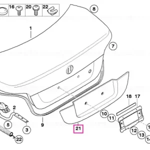 Finisher, trunk lid, primed - BMW Reduceri