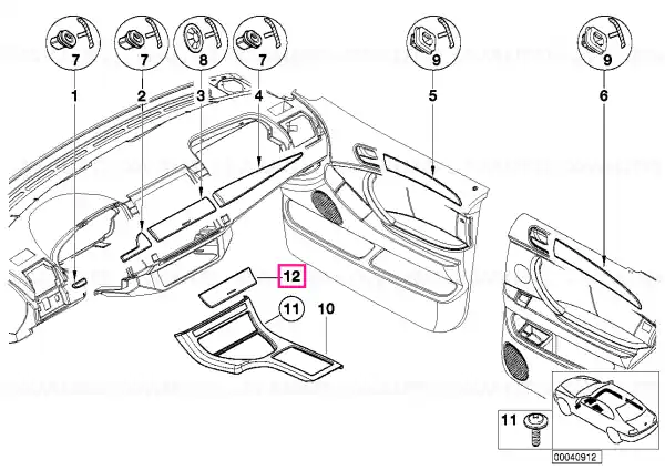 Cumpărături sigure Bandă decorativă insert consolă centrală TITAN 2 - BMW