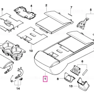 Armrest Basis with shelf, leather SCHWARZ - BMW Preț redus