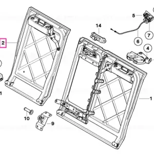 Backrest frame, right - BMW Plată sigură