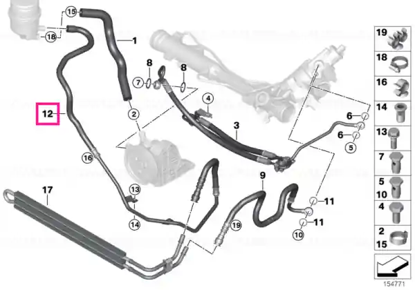 Radiator return line for active steering - BMW Noutate