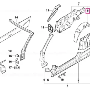 Preț mic Wheel arch outer rear right - BMW