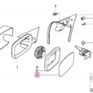 Preț redus Wide-angle mirror glass heated,connectio - BMW