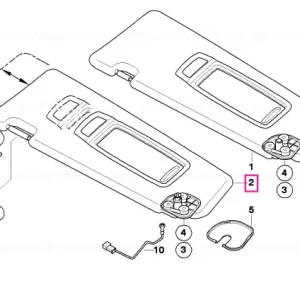 Right sun visor make-up lamp HIMMELGRAU - BMW Discount