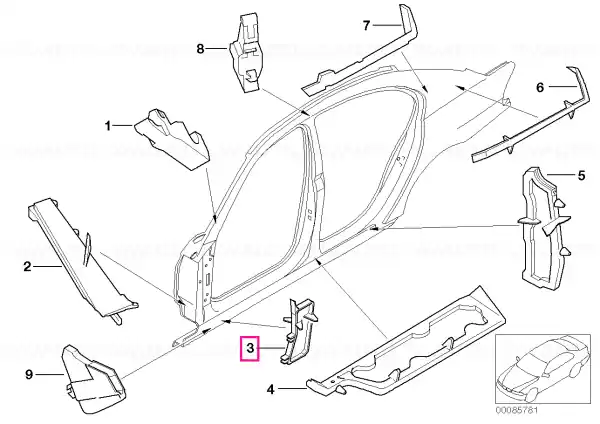 Cel mai bun preț Moulded part f entrance front left - BMW