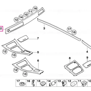 Transport gratuit Capac tablou bord aluminiu dreapta M GLACIERSILBER - BMW