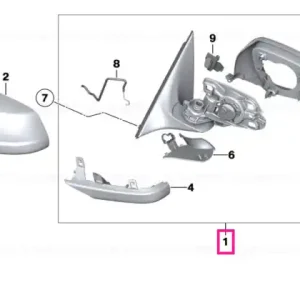 Doar azi Outside mirror w/out glass heated right SHADOW-LINE - BMW
