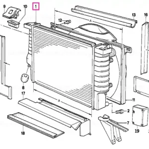 Plată securizată Radiator with transmission oil cooler A=550MM - BMW