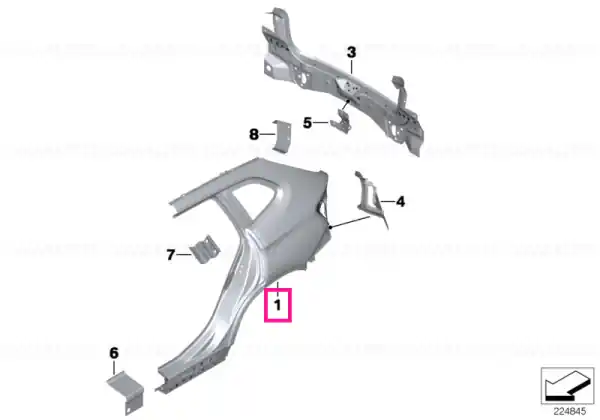 Noutate Right rear side panel - BMW