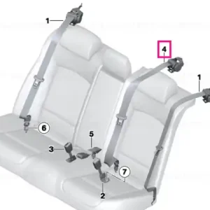 Plată sigură REAR centre UPPER BELT SCHWARZ - BMW