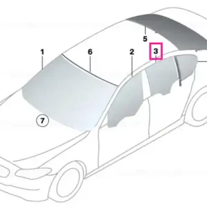 Side window, green, door, rear left - BMW Retur ușor