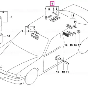 Plată securizată Left rear inter.light and reading light SCHWARZ - BMW