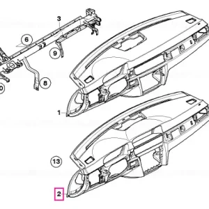 Panel for instrum. panel, double scoop GRAU - BMW Livrare gratuită