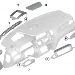 Panglică tablou bord aluminiu perie - BMW Nu rata