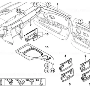Bambus wooden strip,instrum.panel left ANTHRAZIT - BMW Retur ușor