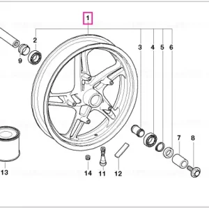 Silver front wheel ABS/3,50 X 17 - BMW Motorrad Retur ușor