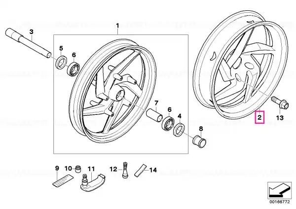 Cast rim, rear 4,00X17" - BMW Motorrad Retur gratuit