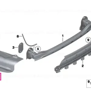 Sound insulation, rear right bumper - BMW Reducere