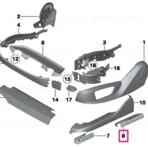 Banda sina scaun spate stanga SCHWARZ - BMW Comandă acum