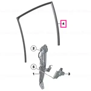 Window guide, right rear door - BMW Nu rata
