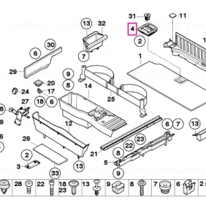 Handle, floor carpet-luggage comp TABAK - BMW Mai ieftin