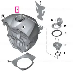 Doar azi Fuel tank ALPINE-WHITE - BMW Motorrad