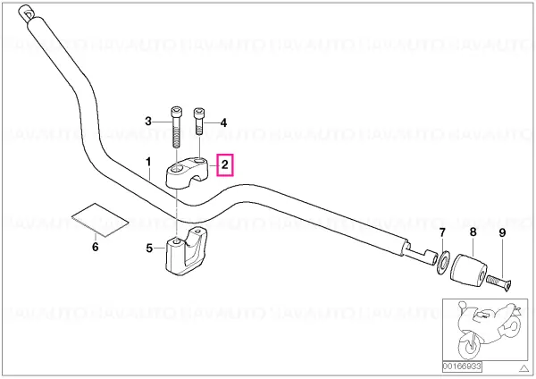 Suport fixare, sus D=28,5 - BMW Motorrad Reduceri