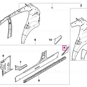 Reinforcement for side member, left - BMW Livrare gratuită