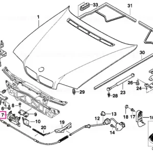 Left lower part of hood lock - BMW Plată sigură