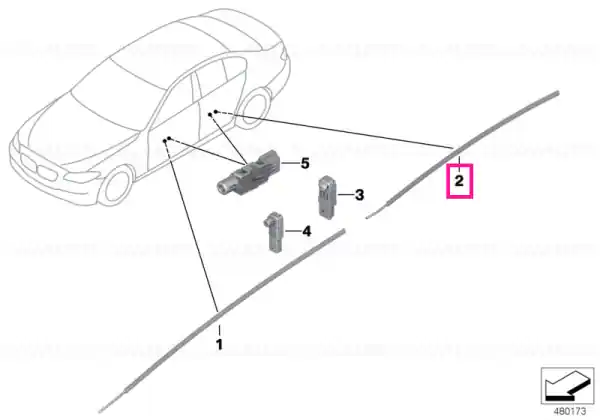 Optical conductor, door, rear top right - BMW Mai ieftin