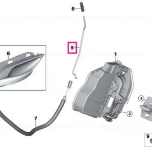 Calitate înaltă Operating rod, door rear right - BMW