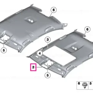 Disponibil imediat Headlining, lift-up & slide-back sunroof ANTHRAZIT - BMW