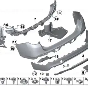 Panel, bumper, primed, rear M-PAKET - BMW Livrare expres