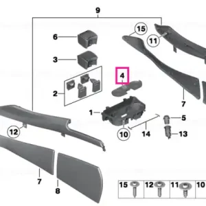 Preț mic INSERT cauciuc suport pahar - BMW