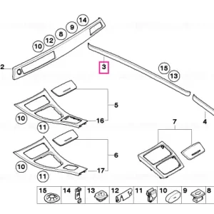 Decorative strip, door front right BAMBUS ANTHR. - BMW Preț mic