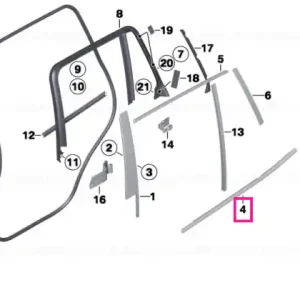 Cel mai vândut Window well strip, outer, door, rear rgt SW-HGL - BMW