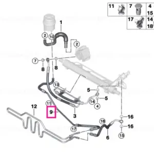 Retur ușor Radiator return line - BMW