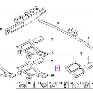 Lichidare de stoc Ornament consola centrala glaciersilber - BMW