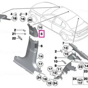 Cel mai vândut Ornament pilastru B piele schwarz - BMW