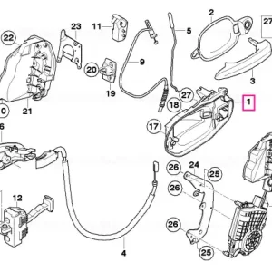 Ieftin Carrier, outside door handle, left - BMW