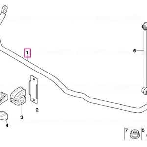 Stabilizator față cu suport D=26.5 MM - BMW Reducere