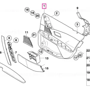 Door lining leather rear left SCHWARZ - BMW Reduceri